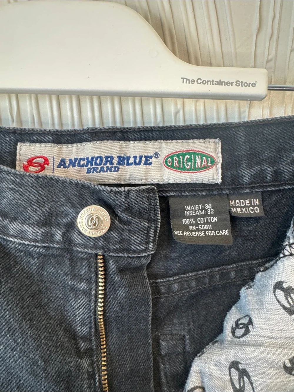 Anchor Blue Black Washed Straight Jeans N0553